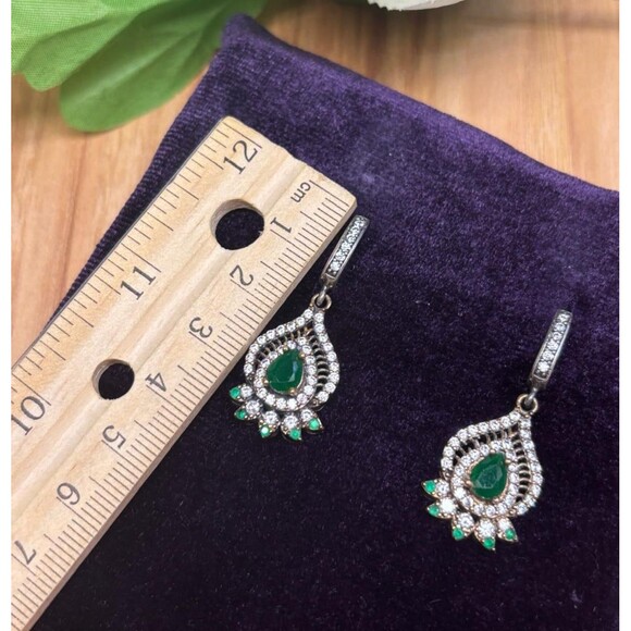 925 Sterling Silver Turkish Vintage Earrings for Women, NEW, Antique, Handmade - Picture 3 of 4